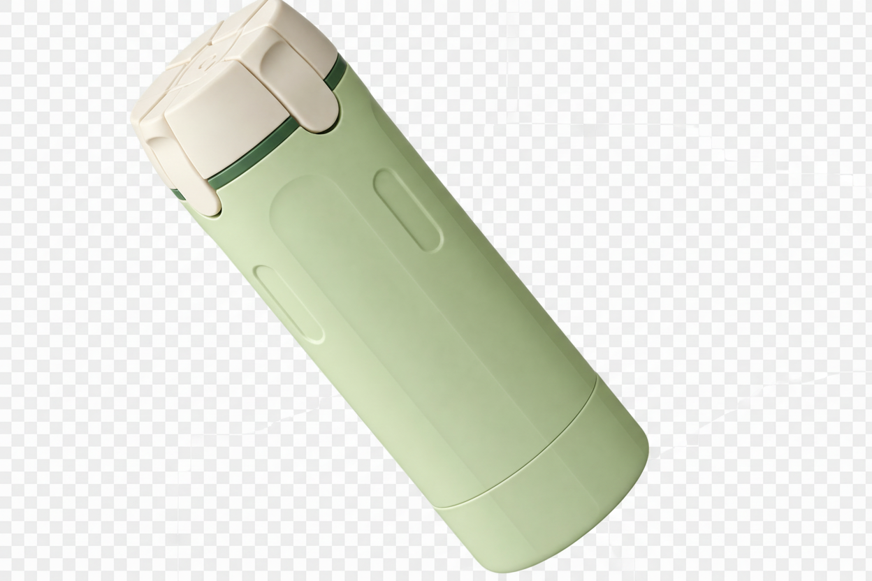Botella verde sin fondo